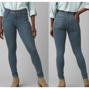 prAna $139 Soma Skinny Jeans Organic Cotton Mid Rise Blue 12 NEW